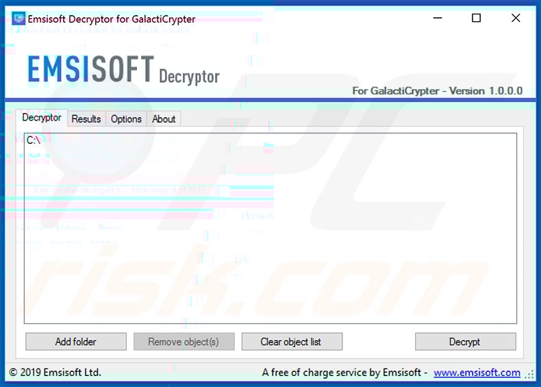 Galacti-Crypter ransomware decrypter by Emsisoft