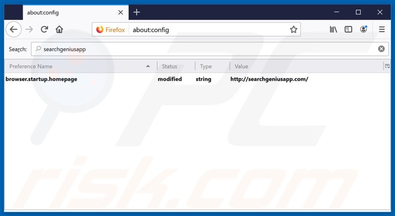 Removing searchgeniusapp.com from Mozilla Firefox default search engine