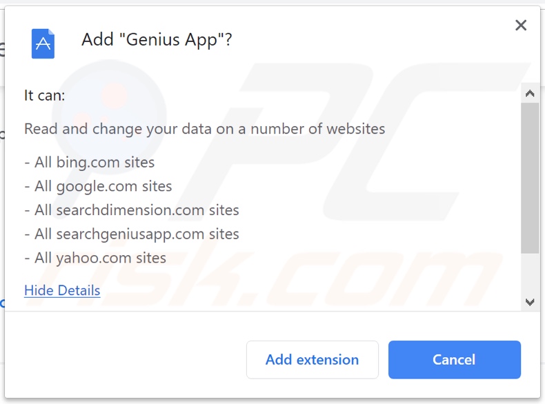 Genius App asking for permissions