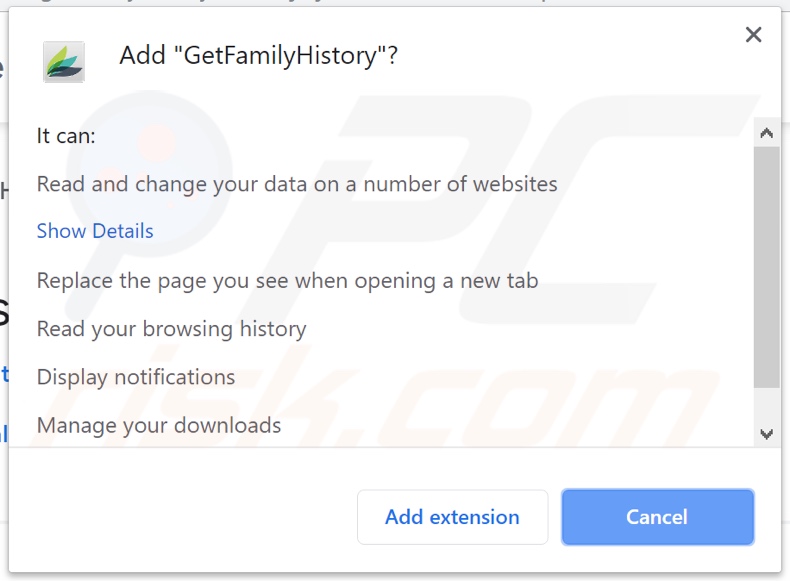 GetFamilyHistory asking for permissions