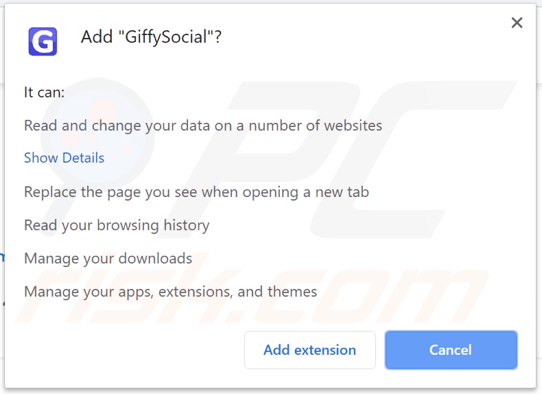 GiffySocial asking for permissions