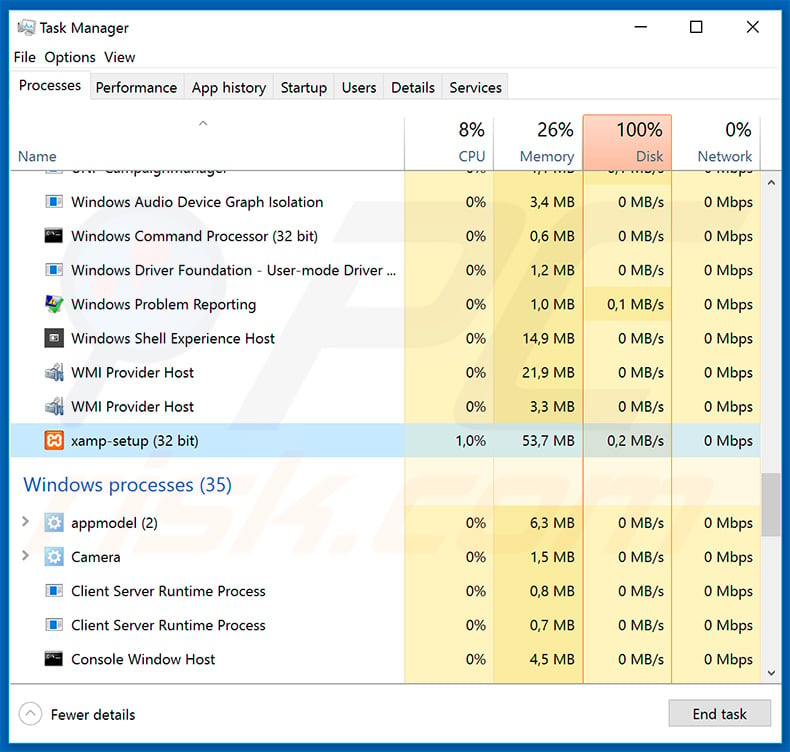 HILDACRYPT ransomware disguising as xamp-setup.exe