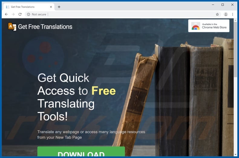 Website used to promote Instant Translation browser hijacker