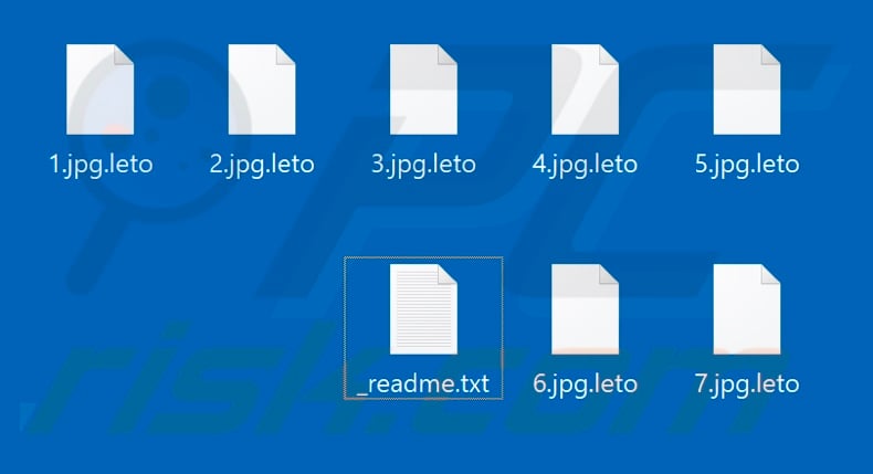 Files encrypted by Leto