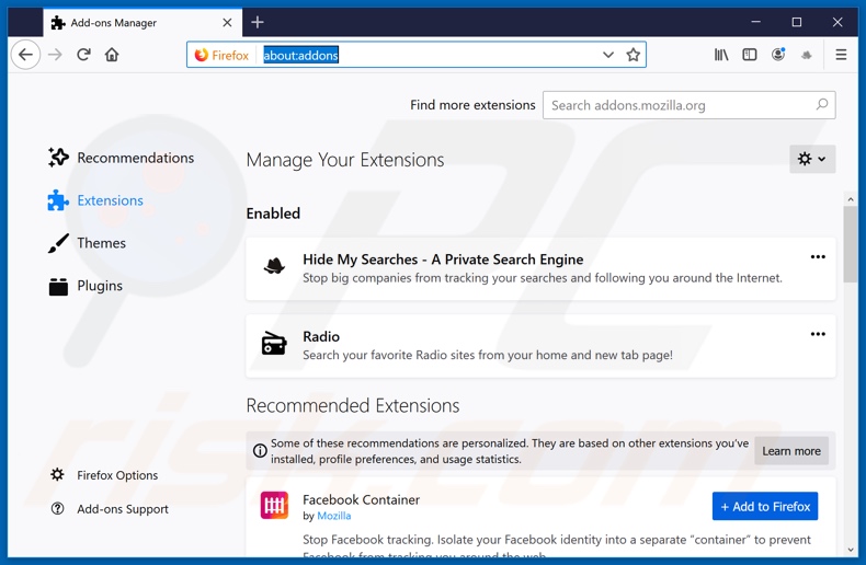 Removing search.listentoradiostab.com related Mozilla Firefox extensions