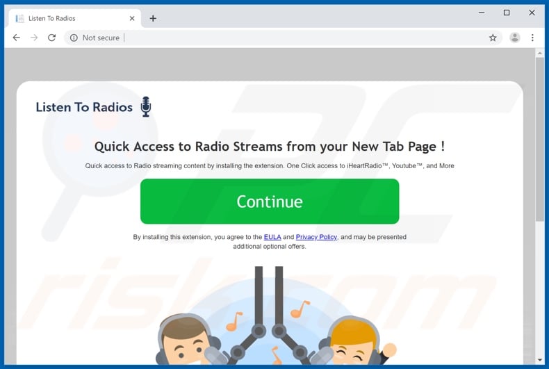 Website used to promote Listen To Radios browser hijacker