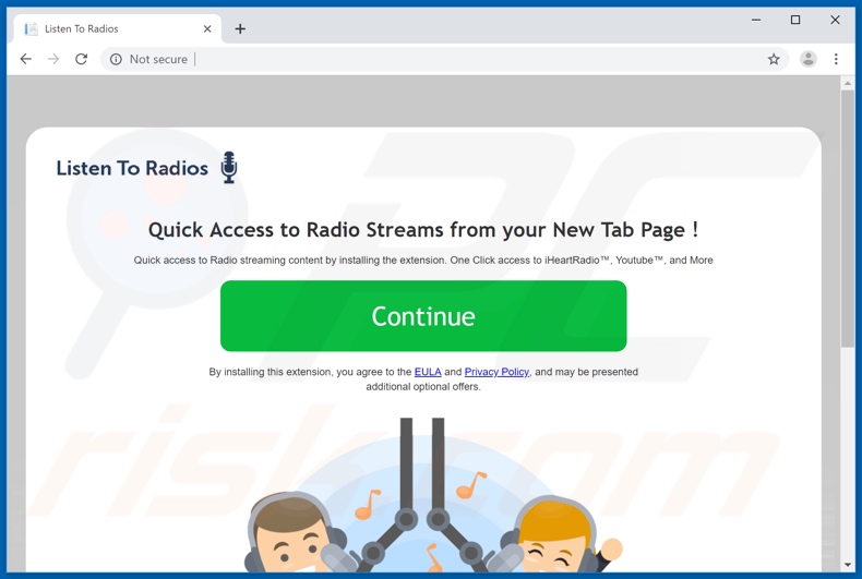 Website used to promote Listen To Radios browser hijacker