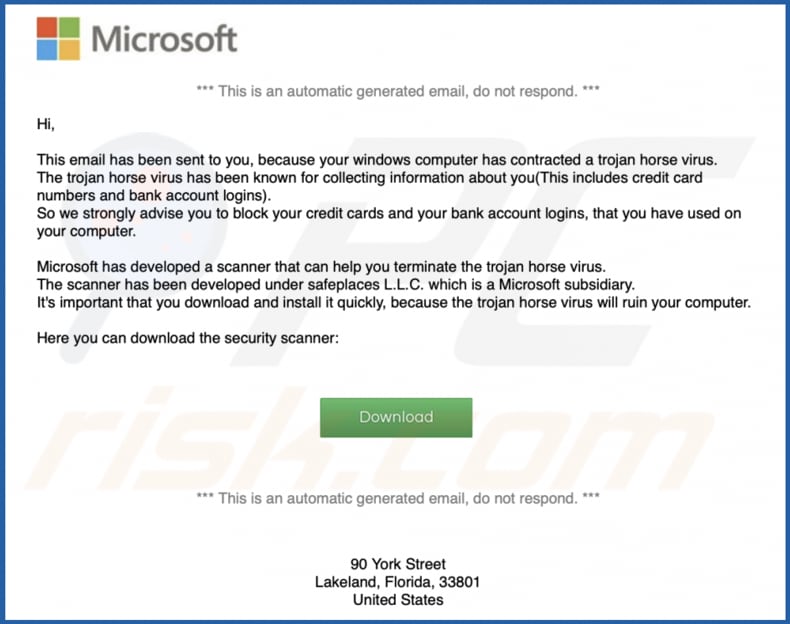 email that is used to distribute Lost_Files ransomware