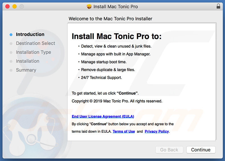 Mac Tonic Pro installation setup