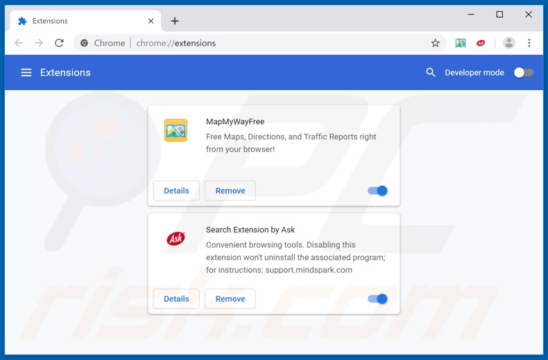 Removing hp.myway.com related Google Chrome extensions