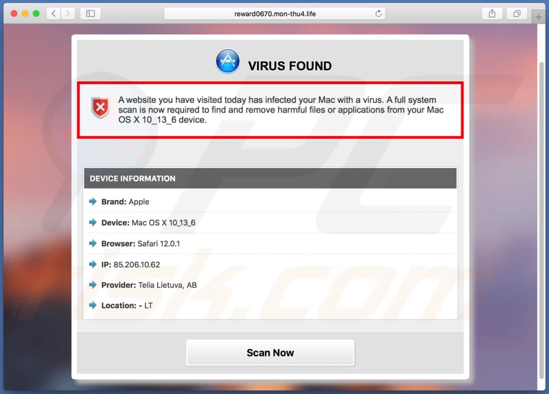 Mon-thu suggests to scan MacOS for viruses