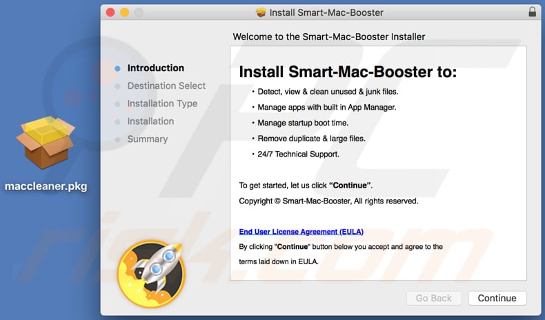 Installer of Smart Mac Booster app