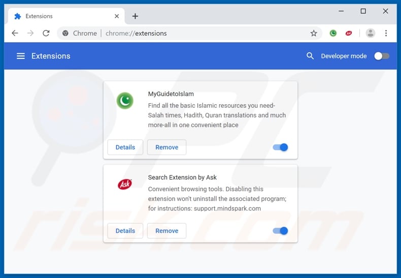 Removing hp.myway.com related Google Chrome extensions