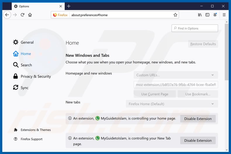 Removing hp.myway.com from Mozilla Firefox homepage