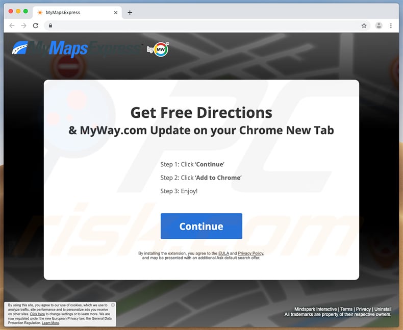 Website used to promote MyMapsExpress for Mac users