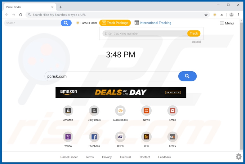 search.parcelfindertab.com browser hijacker