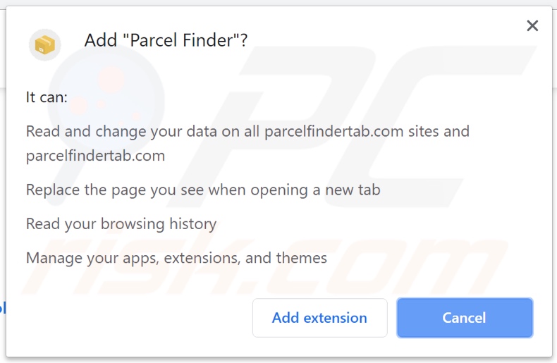 Parcel Finder asking for permissions