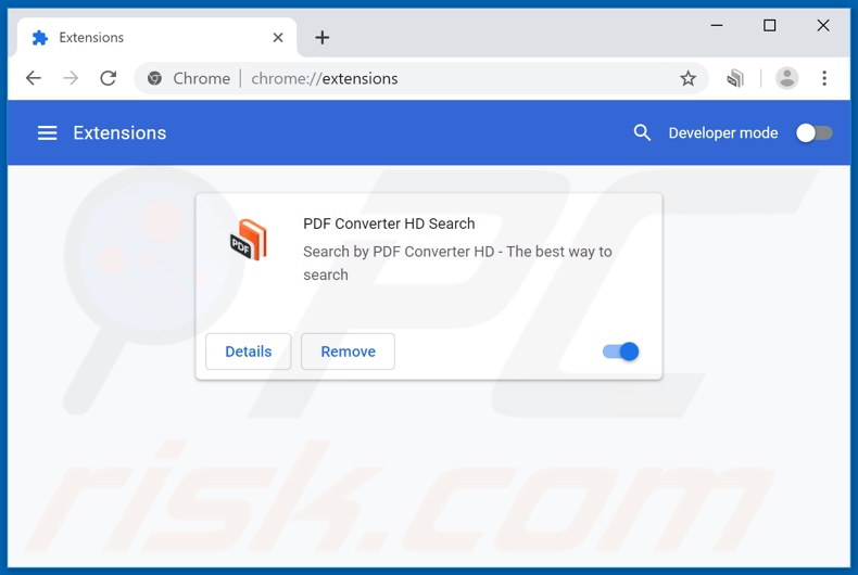 Removing feed.pdfconverterhd.com related Google Chrome extensions