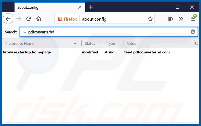 Removing feed.pdfconverterhd.com from Mozilla Firefox default search engine