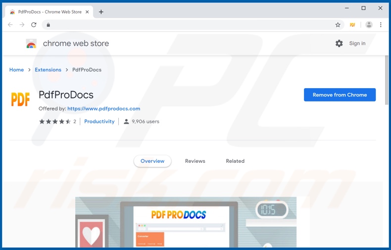 PdfProDocs promoted on Chrome Web Store