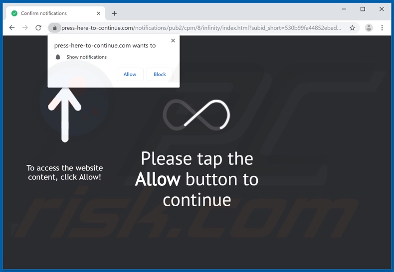 press-here-to-continue[.]com pop-up redirects