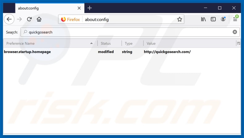 Removing quickgosearch.com from Mozilla Firefox default search engine