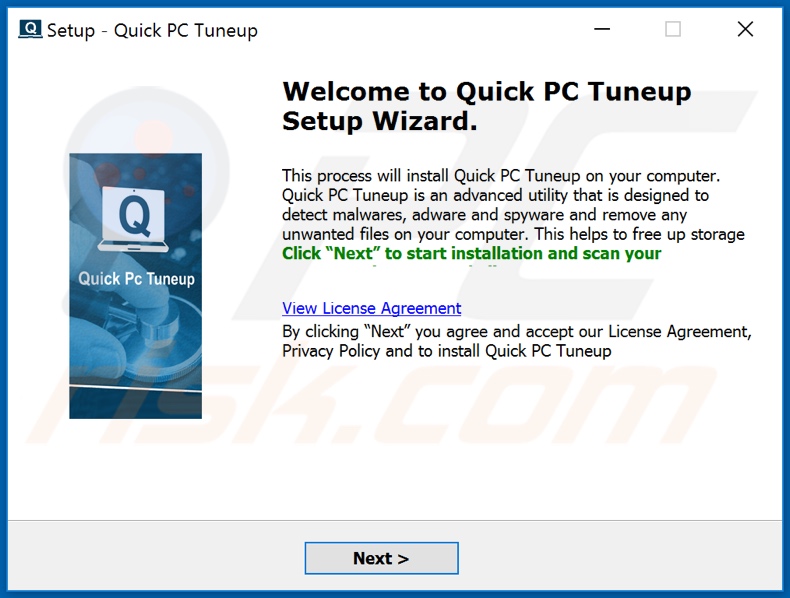 Quick PC Tuneup installation setup