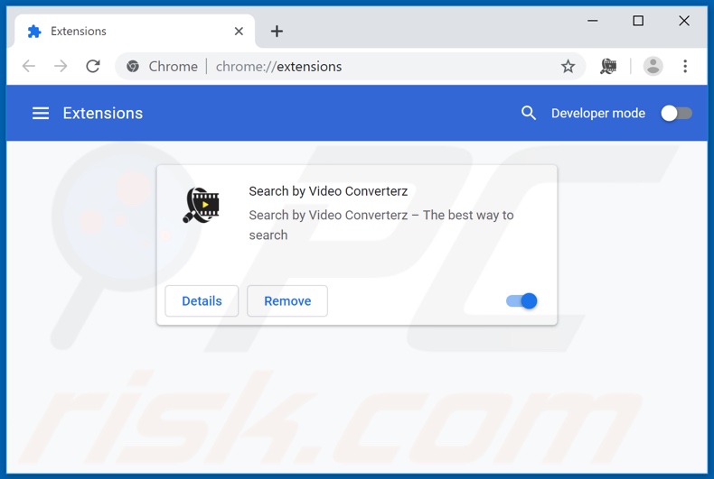 Removing feed.videoconverterz.com related Google Chrome extensions