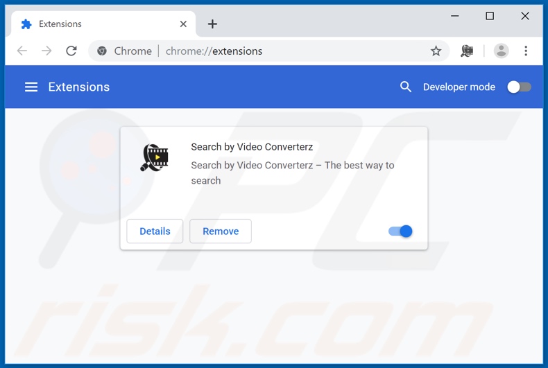 Removing feed.videoconverterz.com related Google Chrome extensions