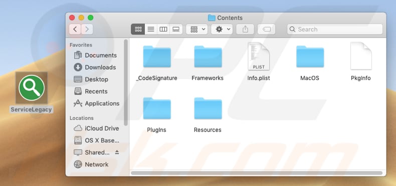 ServiceLegacy installation folder