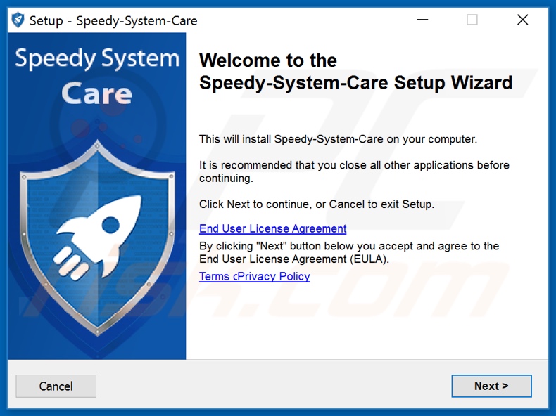 Speedy SystemCare installation setup