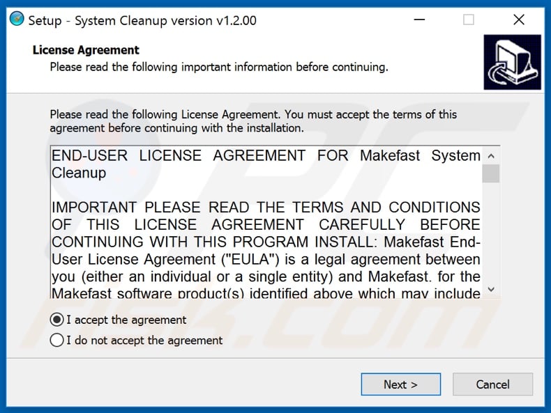 System Cleanup installation setup