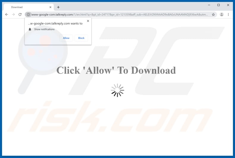 talkreply[.]com pop-up redirects