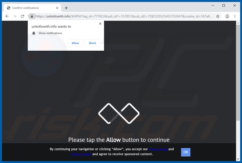 untotlowith[.]info pop-up redirects