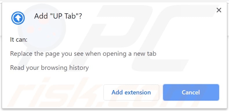 UP Tab asking for permissions