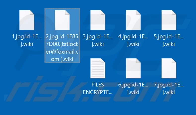 Files encrypted by Wiki ransomware (.wiki extension)