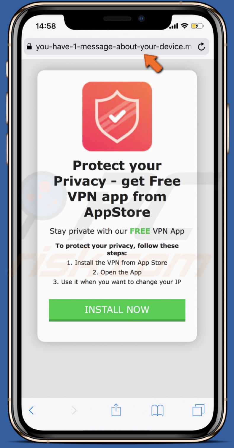 you-have-1-message-about-your-device promoted VPN