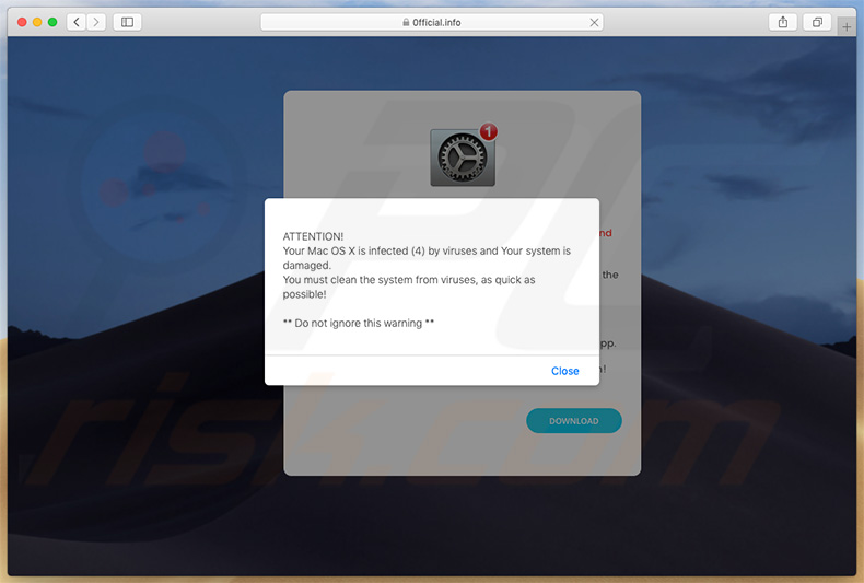 0fficial.info pop-up scam