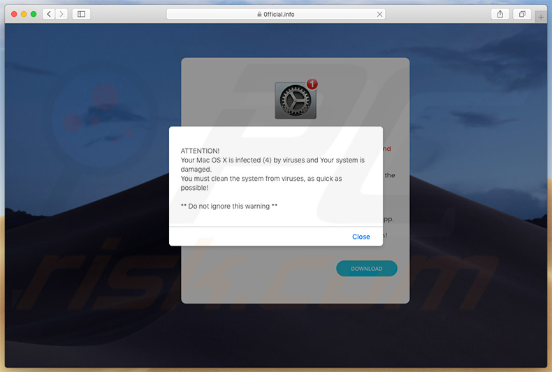 0fficial.info pop-up scam