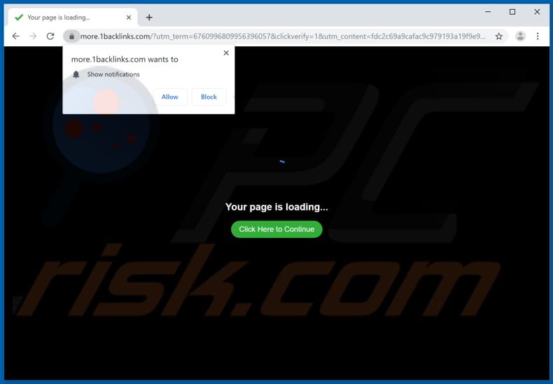 1backlinks[.]com pop-up redirects