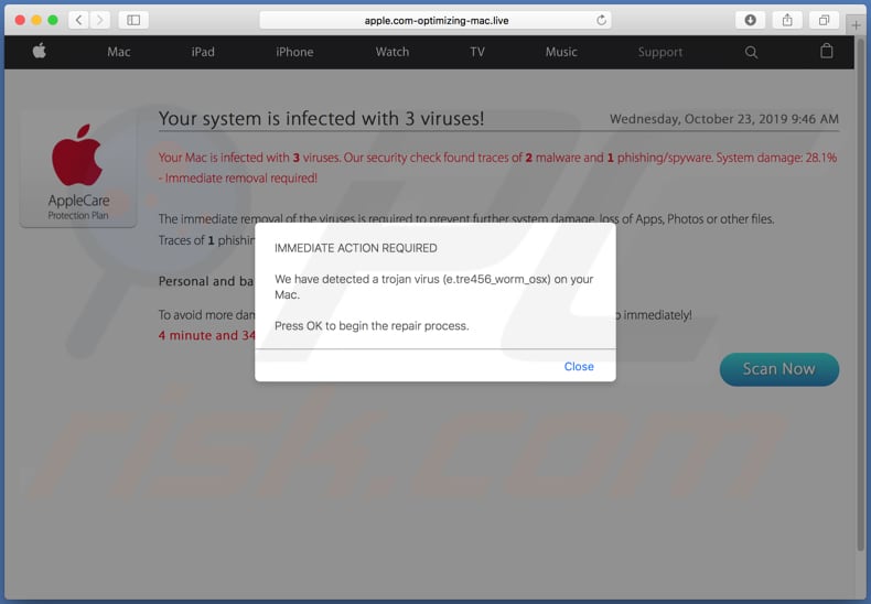 apple.com-optimizing-mac[.]live scam