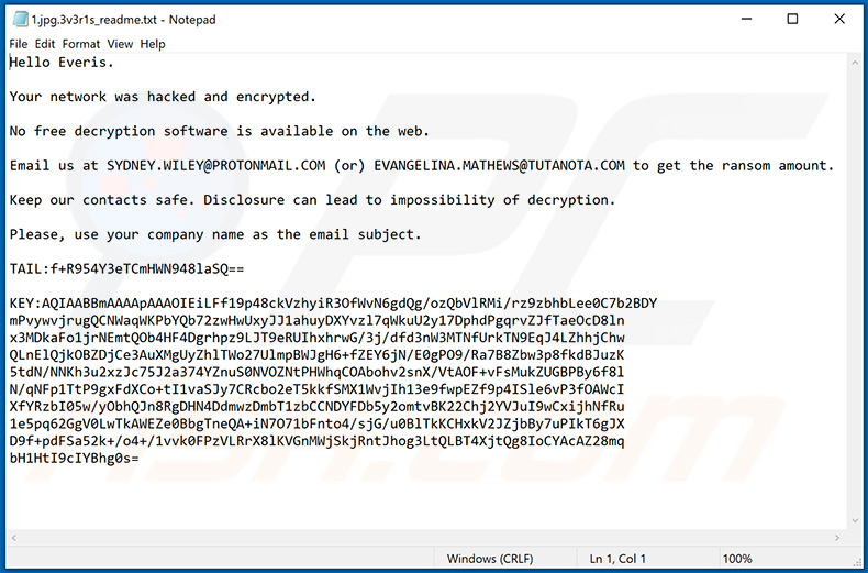 BitPaymer ransomware targetting Everis company (ransom note)