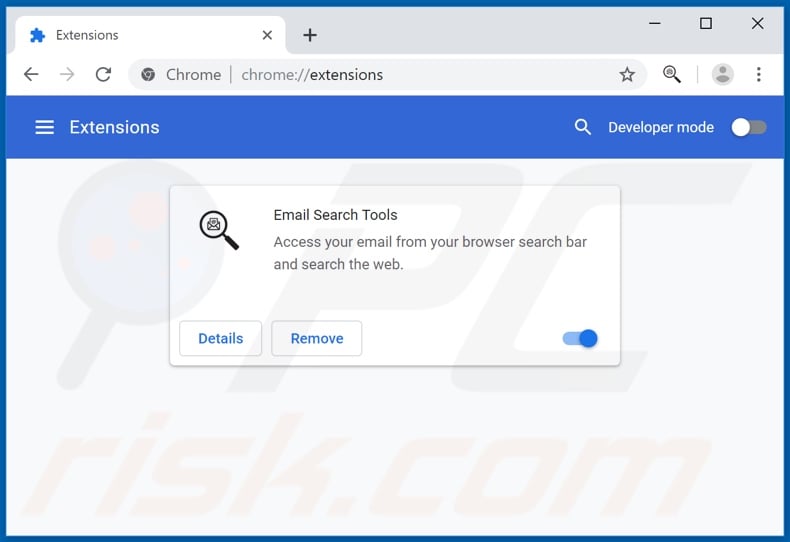 Removing search.emailsearchtools.com related Google Chrome extensions