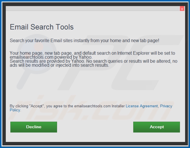 Official Email Search Tools browser hijacker installation setup