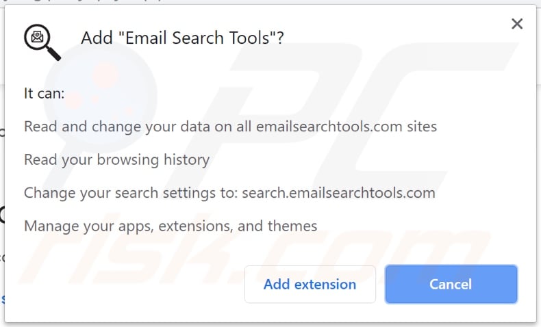 Email Search Tools permissions