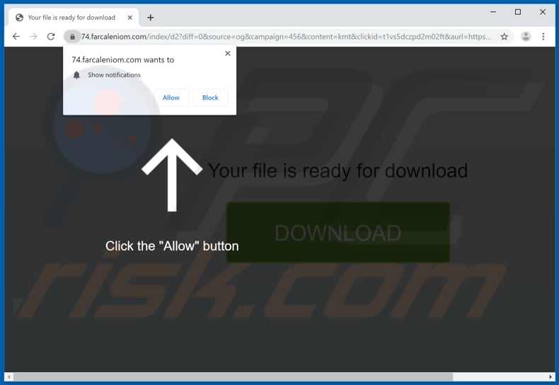 farcaleniom[.]com pop-up redirects