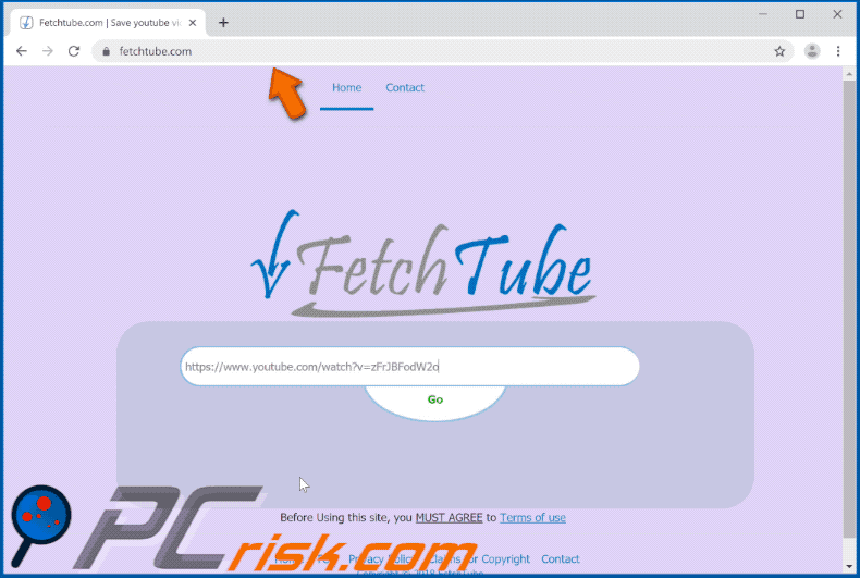 fetchtube[.]com website appearance (GIF)