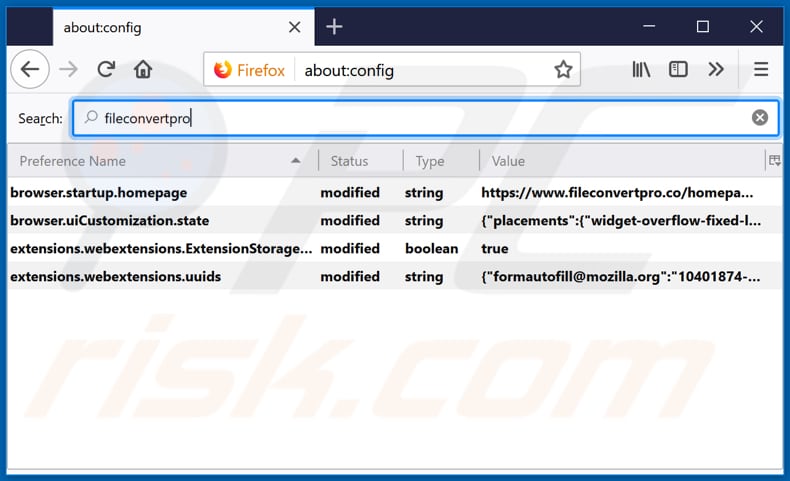Removing fileconvertpro.co from Mozilla Firefox default search engine