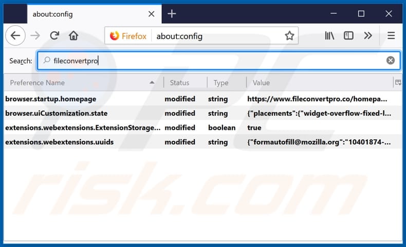 Removing fileconvertpro.co from Mozilla Firefox default search engine