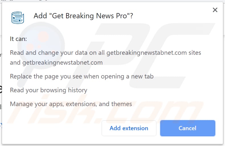 Get Breaking News asks for a permission to change and read data